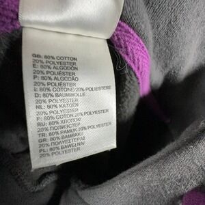 The North Face Womens Gray Multi Color Logo Fleece Pullover Hoodie Sweatshirt S